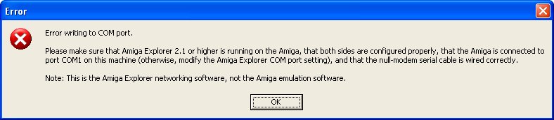 Error writing to COM port