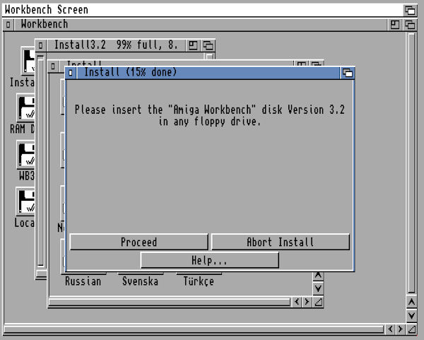 Insert Workbench 3.2 disk
