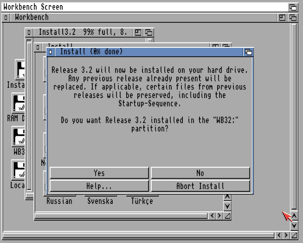 Install OS to hard drive e.g. WB32: