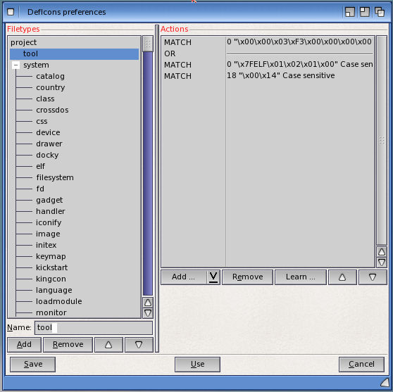 Default icon preferences