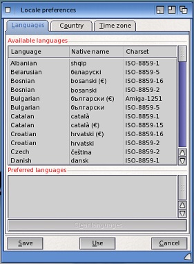 Locale preferences
