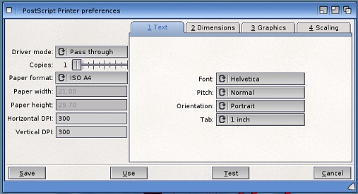 Postscript preferences