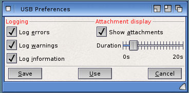 USB preferences