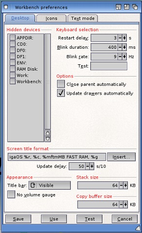 Workbench preferences
